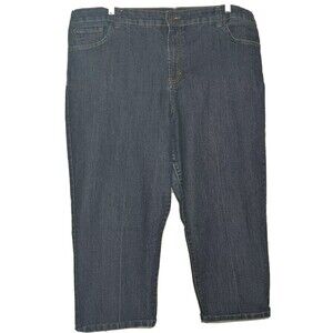 Nine West Jeans Womens 22 Blue Low Rise Straight Leg Dark Wash 35 Waist